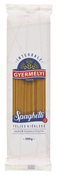 Gyermelyi telj.kiörlésű durum spagetti 500g